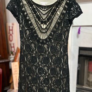 Xhilaration Black and Cream Lace Dress